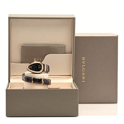 Bulgari 18K Rose Gold Ceramic Diamond Bezel 35mm Serpenti Tubogas Quartz Watch Black 5 of 5