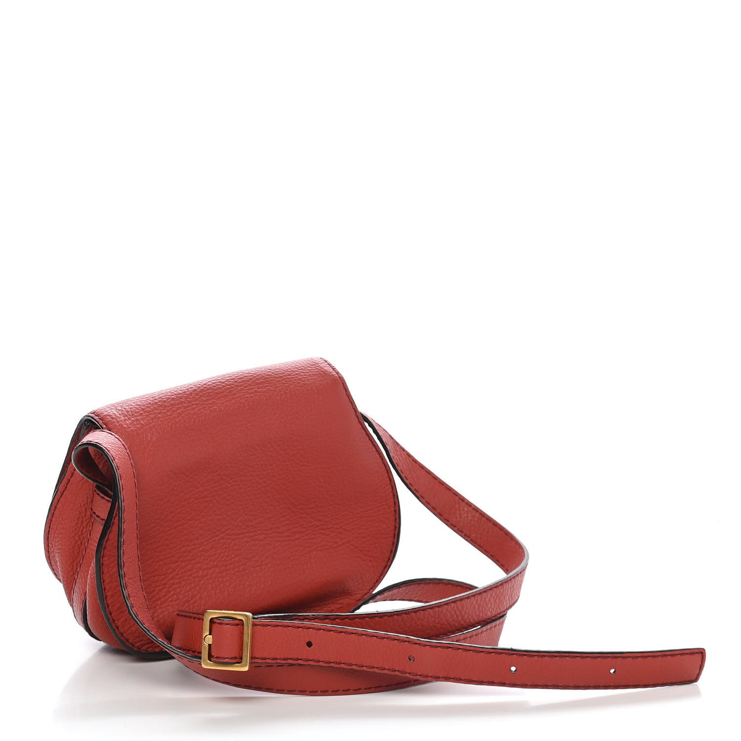 Calfskin Mini Marcie Round Crossbody Bag Brick
