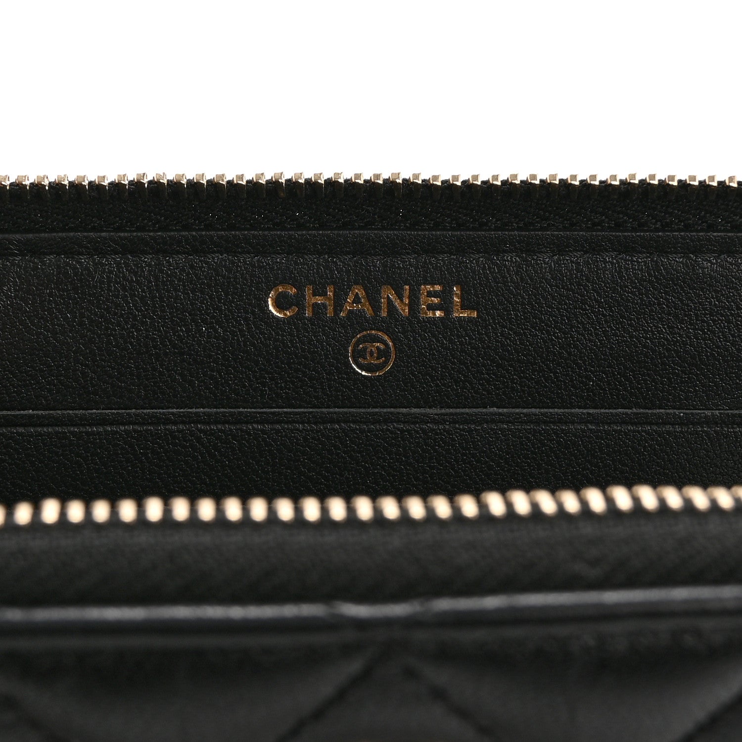 Chanel Lambskin Quilted Small Lucky Charms Zip Around Wallet Black 6 of 11