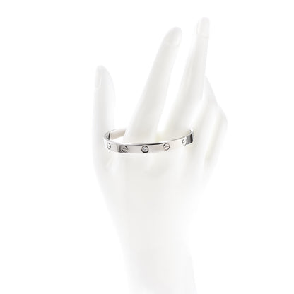 Cartier 18K White Gold 1 Diamond LOVE Cuff Bracelet 16 2 of 4