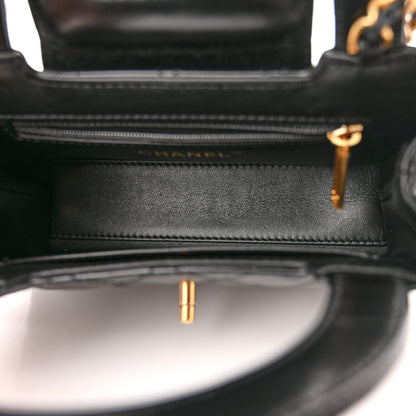 Chanel Shiny Aged Calfskin Quilted Nano Kelly Shopper Black 5 of 11