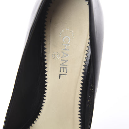 Chanel Lambskin Pearl Peep Toe Pumps 37 Black 5 of 7