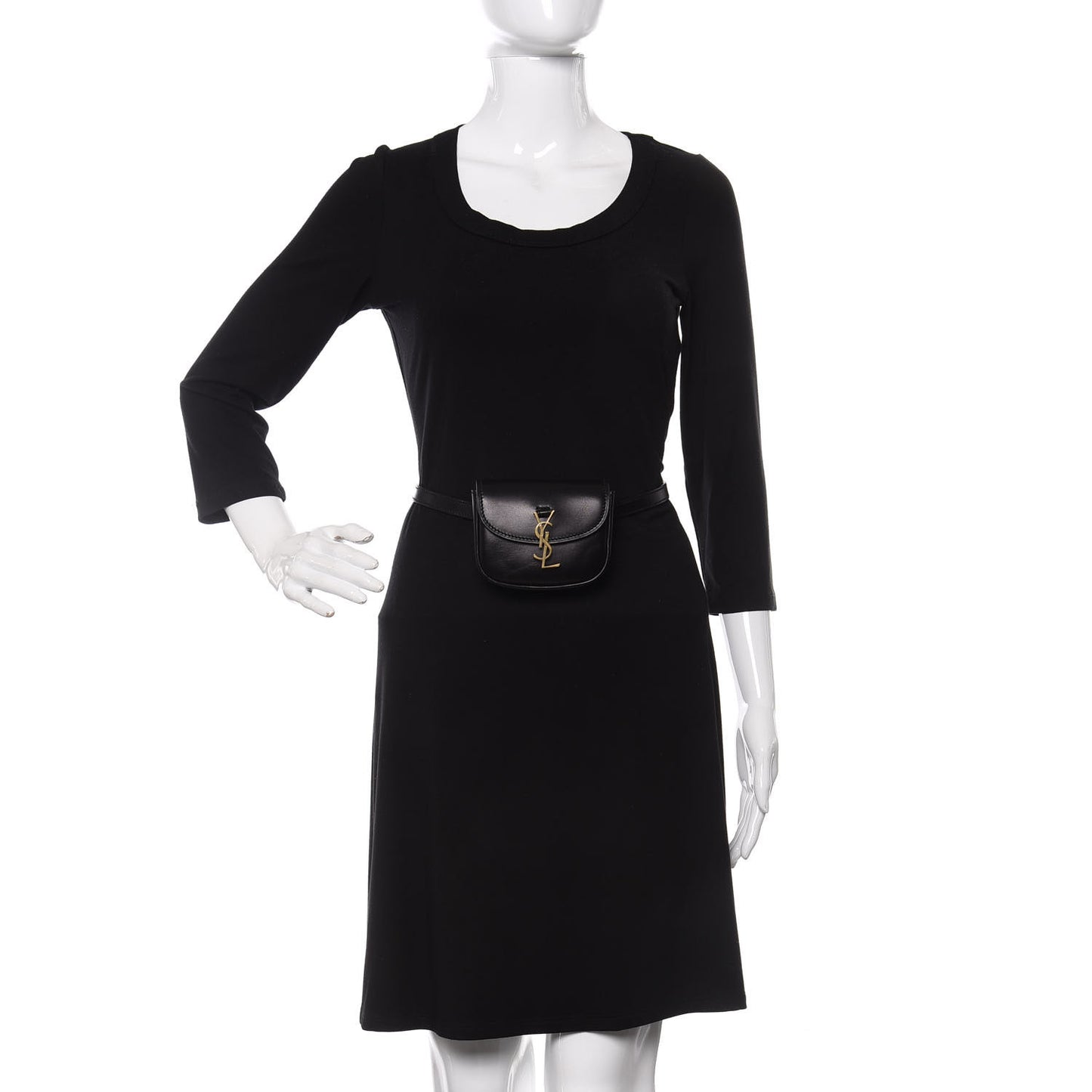 Smooth Calfskin Mini Classic Monogram Kaia Belt Black