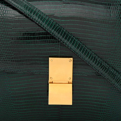Celine Lizard Medium Classic Box Flap Bag Dark Green 9 of 11