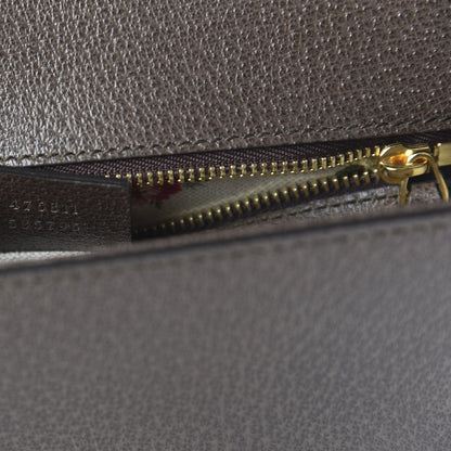 Gucci Calfskin Embroidered Sylvie Belt Bag 85 34 Brown 9 of 11