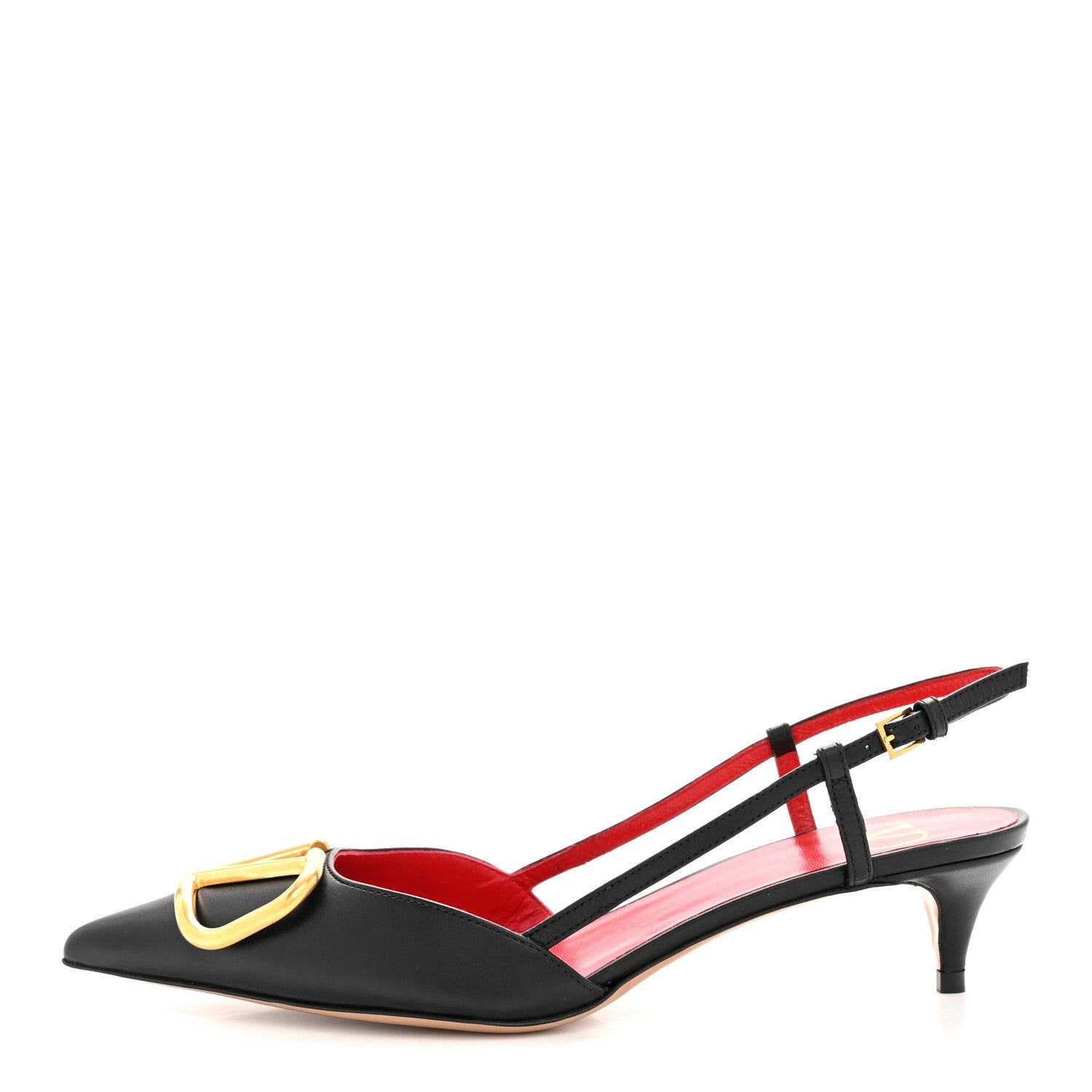 Valentino Garavani Calfskin Vlogo Slingback 40mm Pumps 36.5 Black 1 of 10