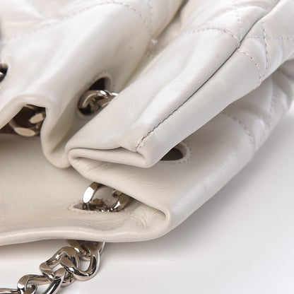 Burberry Calfskin Quilted Bucket Shoulder Bag White 14 of 20