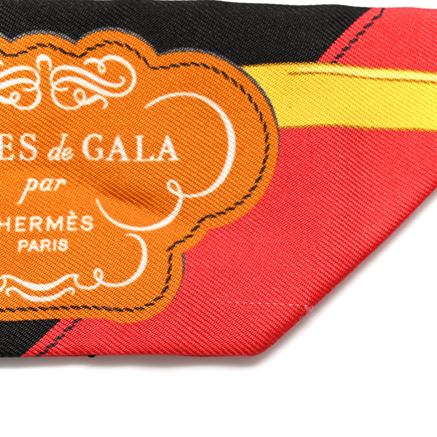 Silk Brides De Gala Applique Pique Twilly Ebene Jaune D'Or Rouge