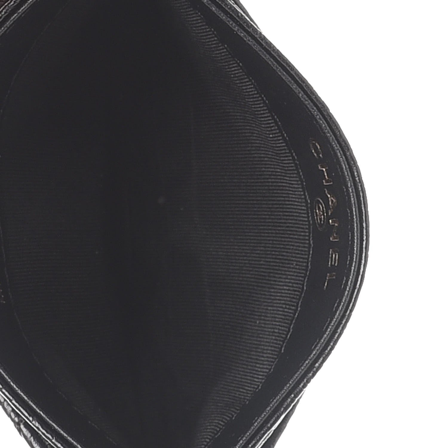Chanel Calfskin Camellia Embossed Quilted Card Holder Black 5 of 9