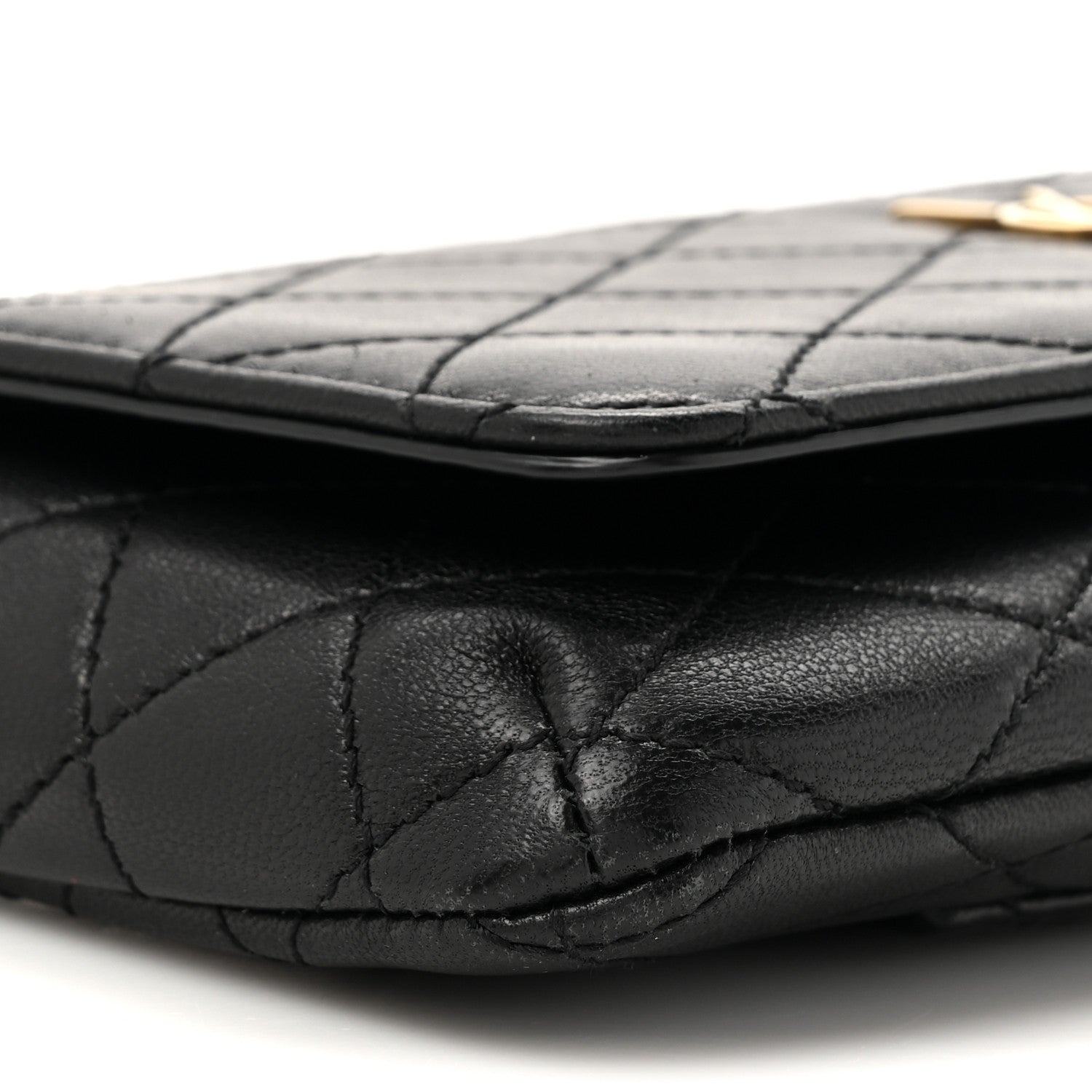 Saint Laurent Lambskin Quilted Gaby Phone Holder Crossbody Bag Black 10 of 16