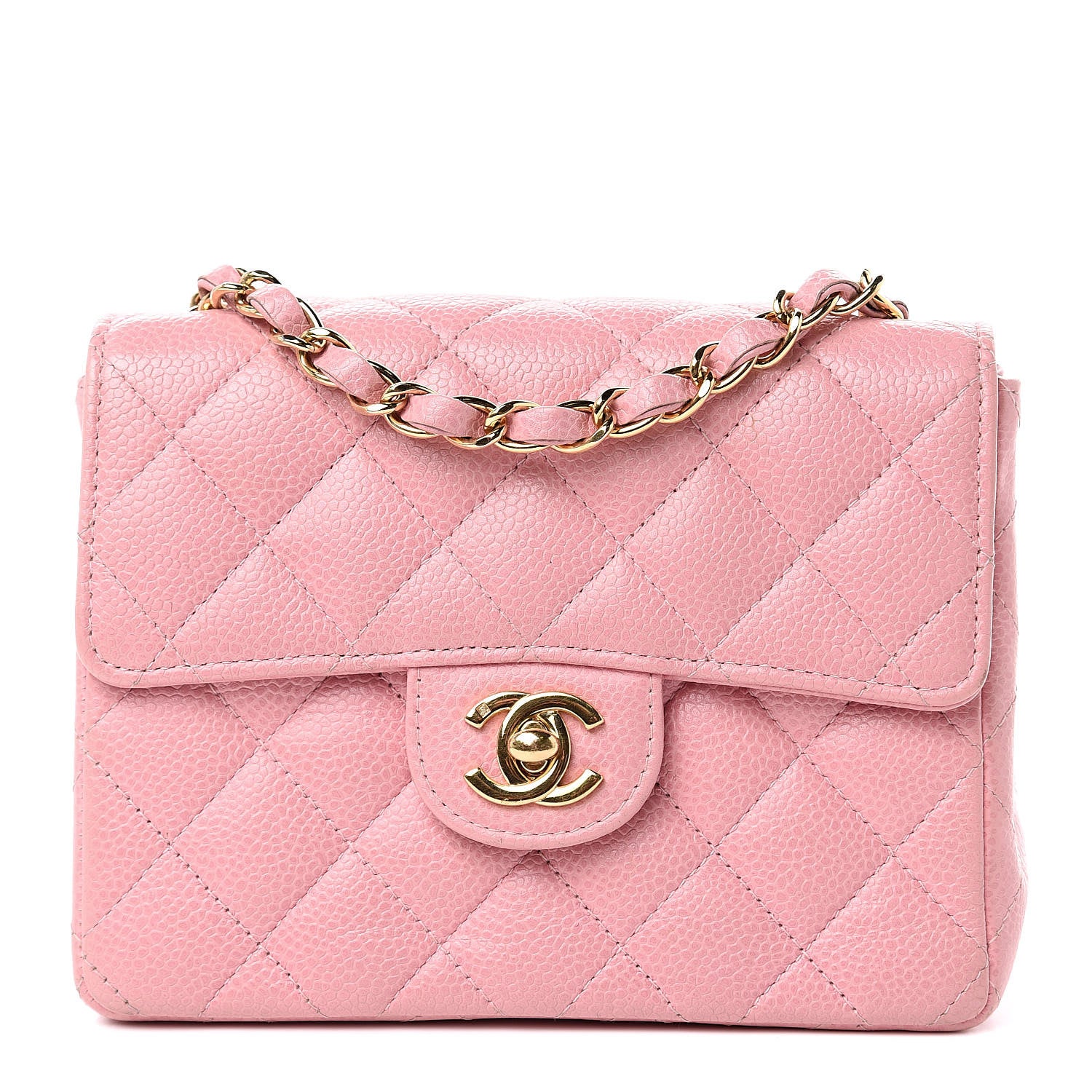 Chanel Caviar Quilted Mini Square Flap Pink 1 of 14