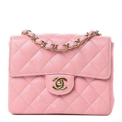 Chanel Caviar Quilted Mini Square Flap Pink 1 of 14