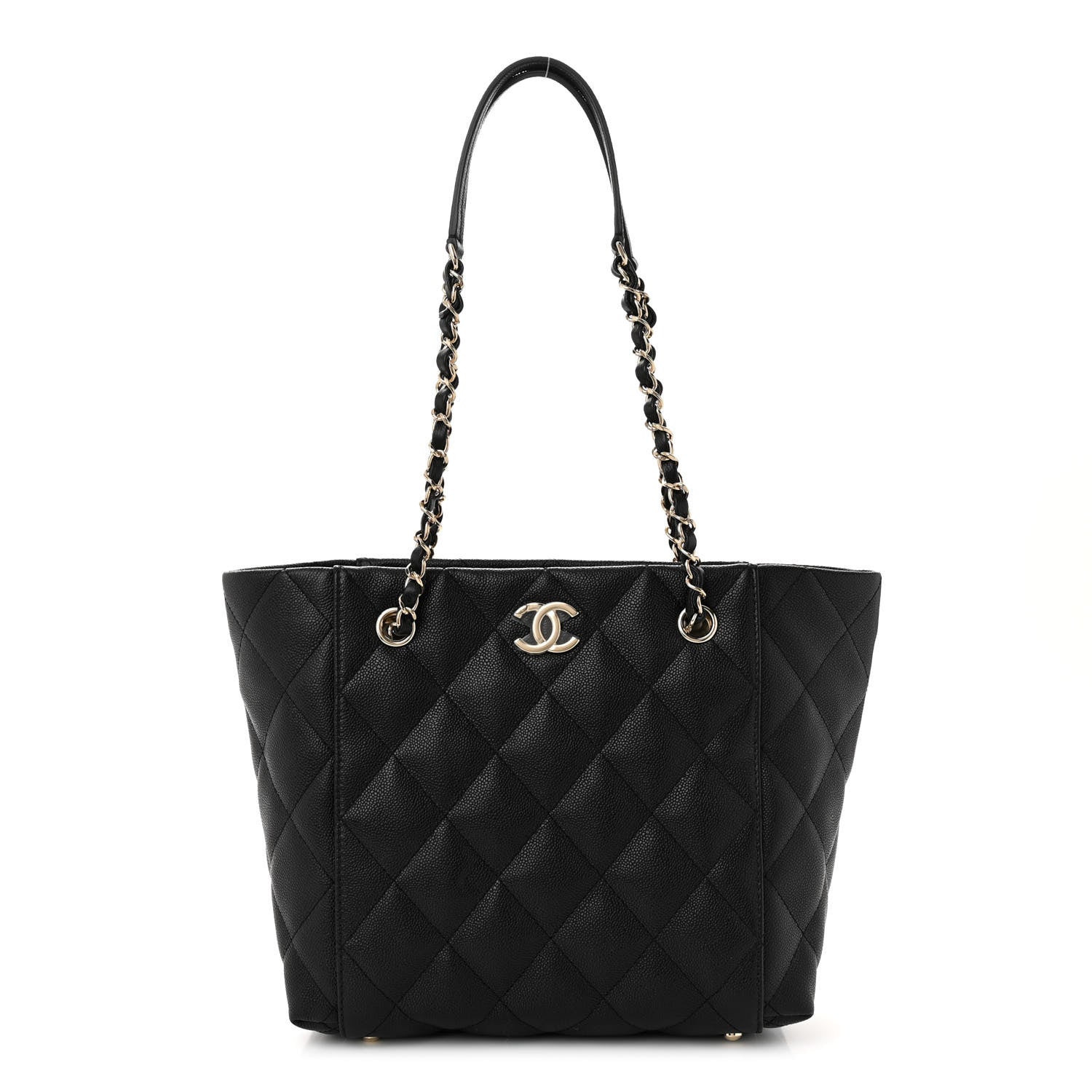 Chanel Caviar Quilted Small Shopping Tote Black 3 of 12
