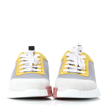 Hermes Technical Canvas Suede Goatskin Bouncing Sneakers 37.5 2 of 8