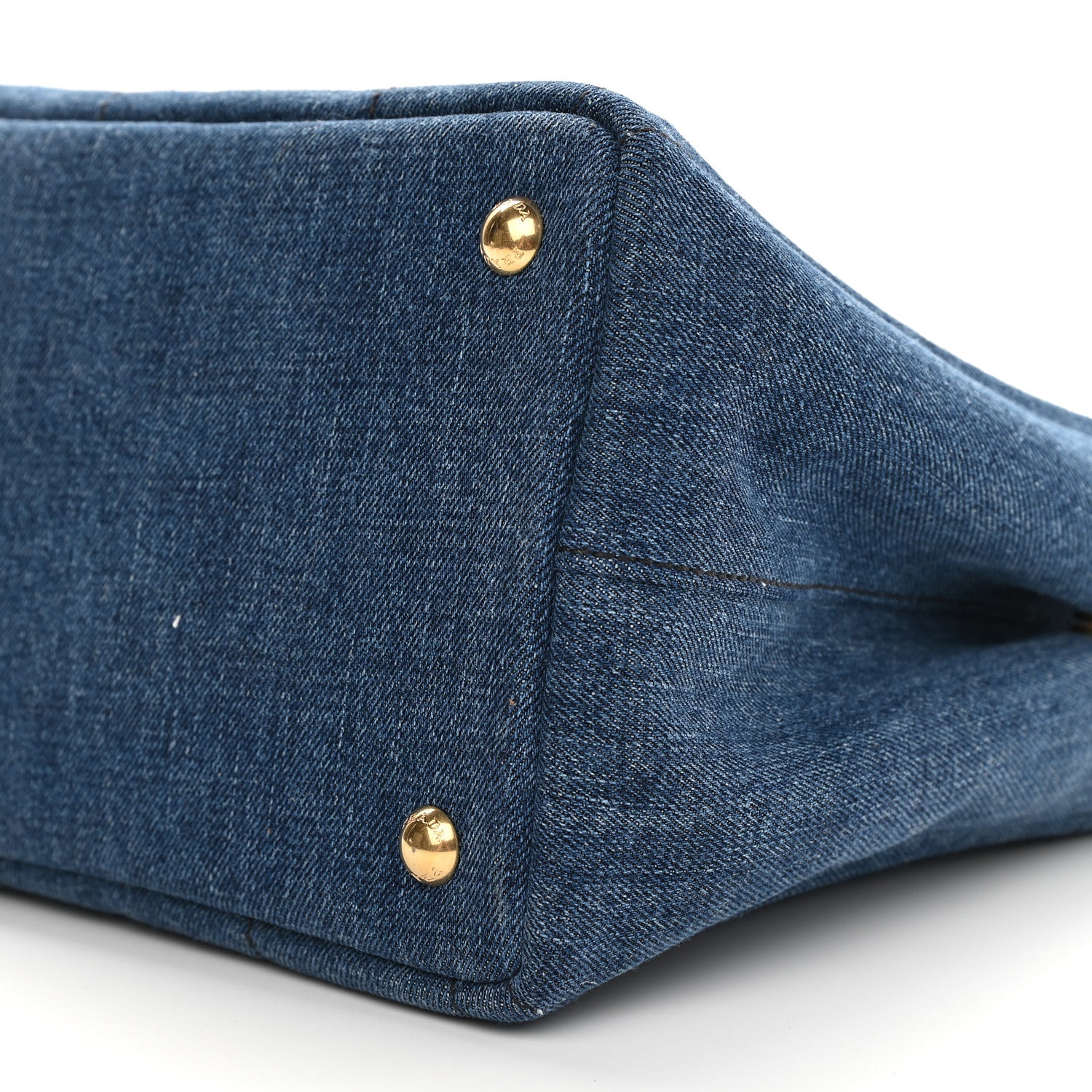 Prada Denim Small Logo Tote Bleu 6 of 10