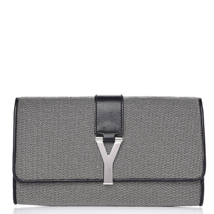 Saint Laurent Metallic Mesh Calfskin Classic Y Ligne Clutch Silver Black 1 of 8