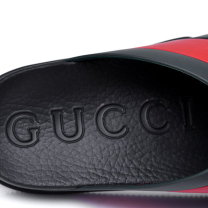 Gucci Rubber Web Mens Criss Cross Slide Sandals 5 Green Red 6 of 6