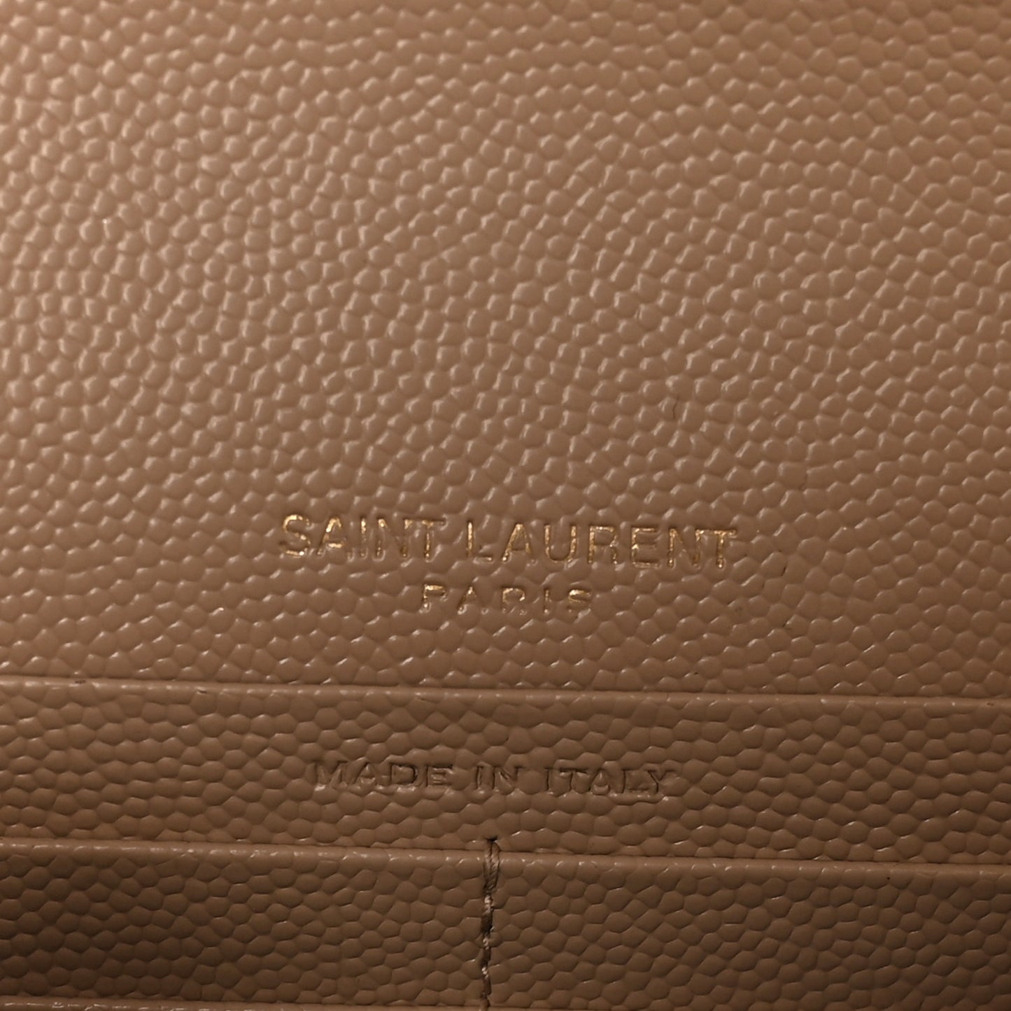 Grain De Poudre Matelasse Chevron Monogram Envelope Chain Wallet Dark Beige