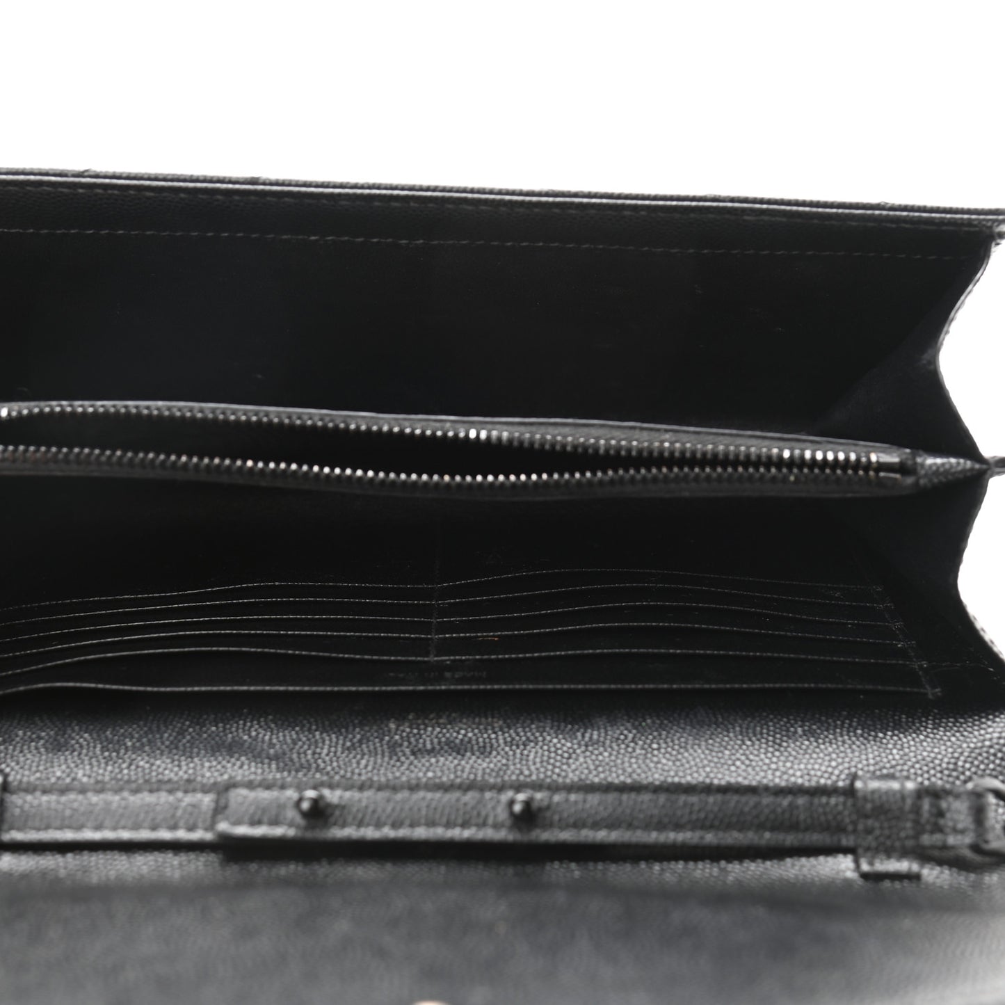 Grain De Poudre Matelasse Chevron Monogram Chain Wallet Black