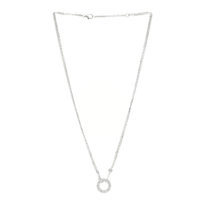 Cartier 18K White Gold 2 Diamond LOVE Necklace 3 of 4