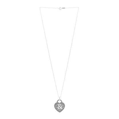 Tiffany Sterling Silver Return to Tiffany Ampersand Heart Pendant Bead Chain Necklace 3 of 4