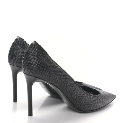 Saint Laurent Raffia Anja 105 Pumps 39.5 Black 4 of 11