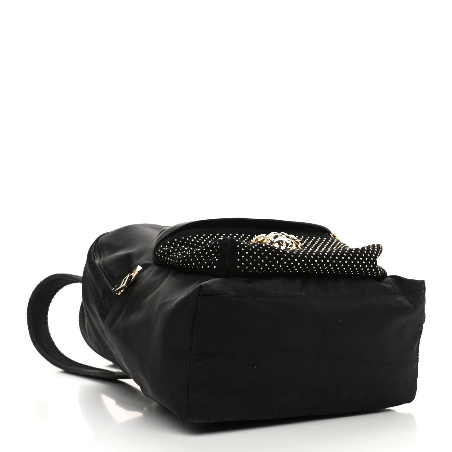 Versace Nylon Goatskin Studded Palazzo Medusa Backpack Black 4 of 11