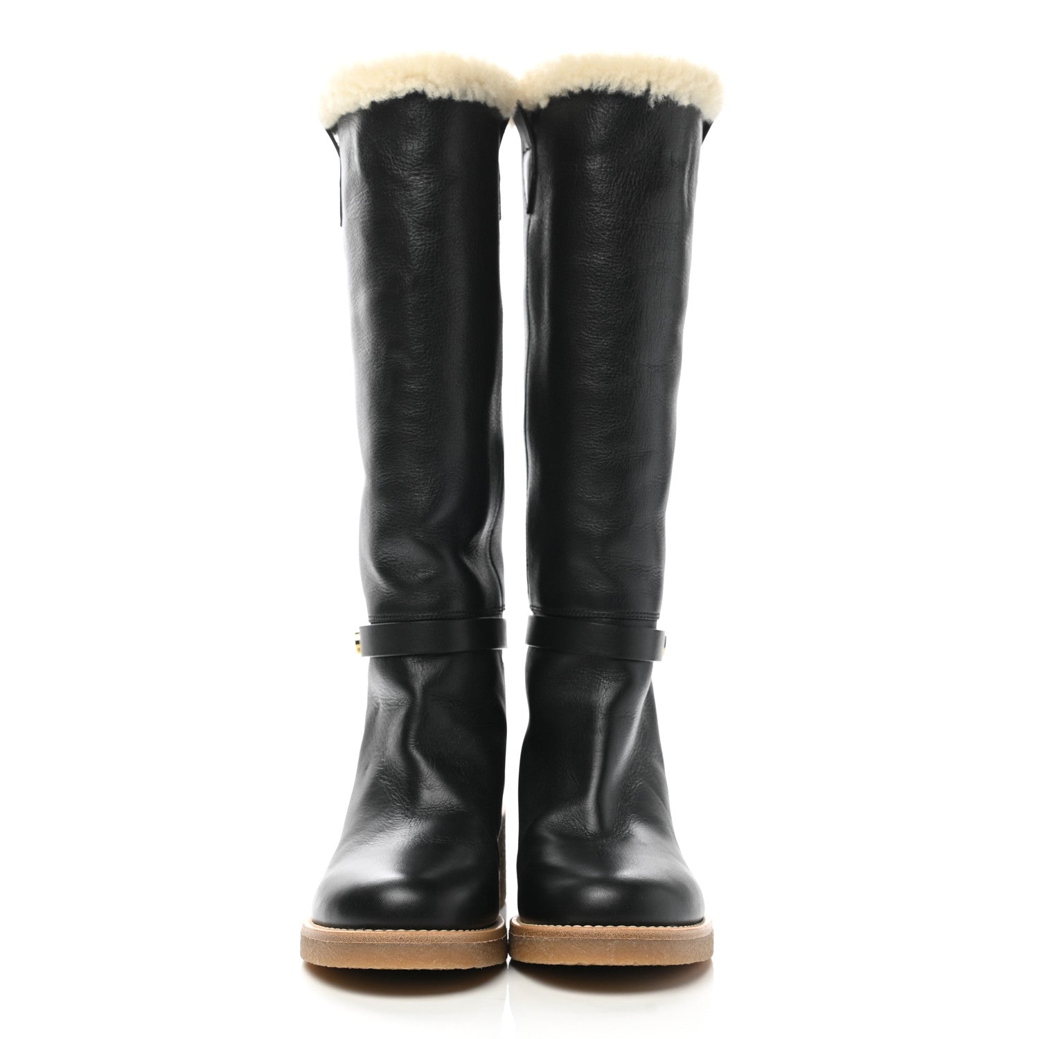 Christian Dior Calfskin Shearling D-Furious Boots 37.5 Black 2 of 9