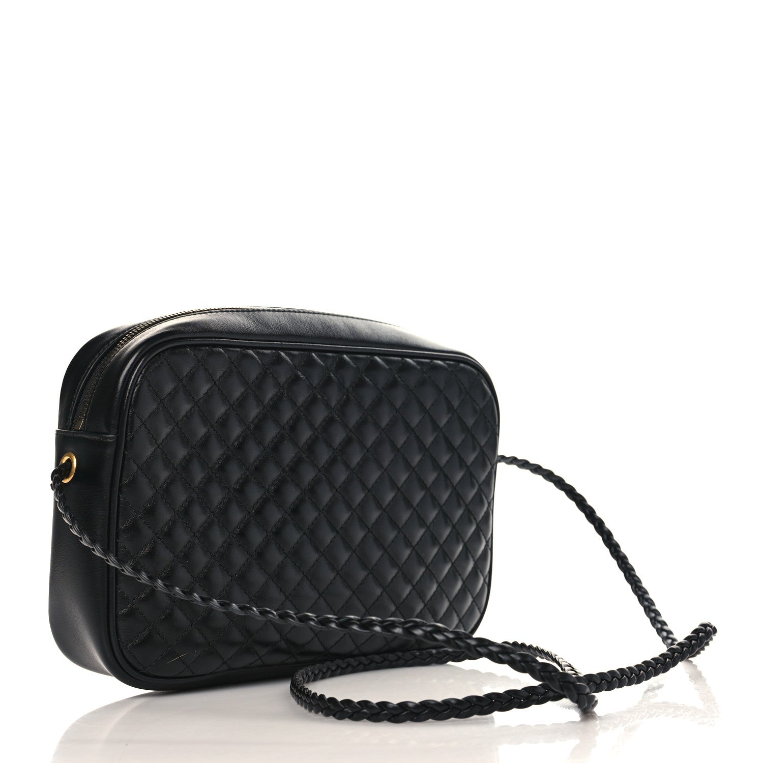 Gucci Calfskin Web Trapuntata Small GG Shoulder Bag Black 3 of 9