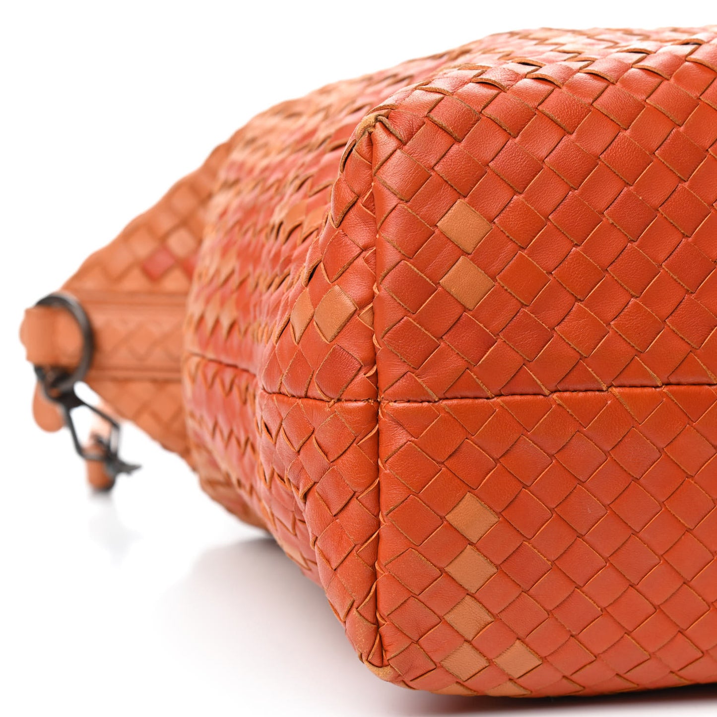 Nappa Intrecciato Medium Convertible Tote Tangerine