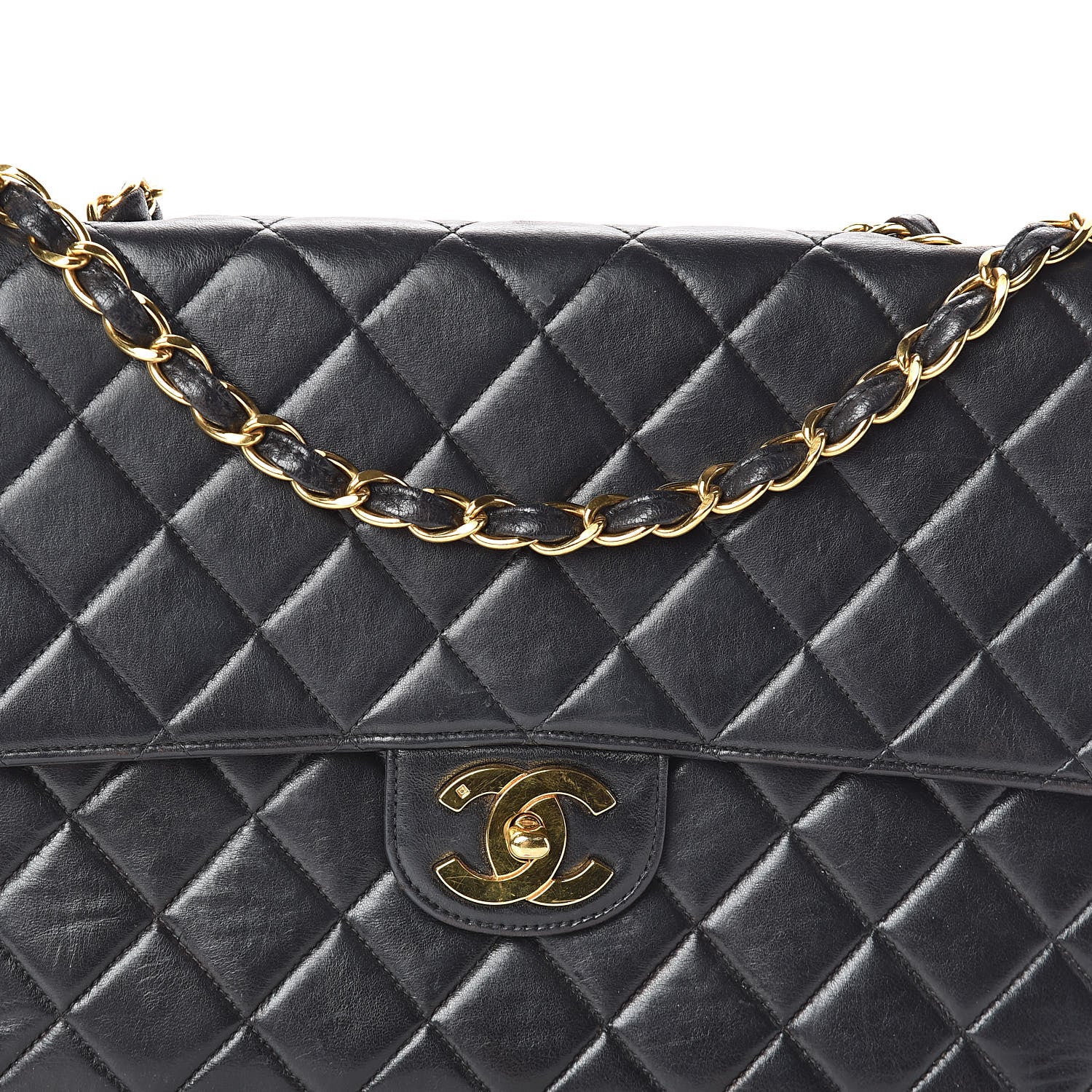Chanel Lambskin Quilted Jumbo Single Flap Black 9 of 11