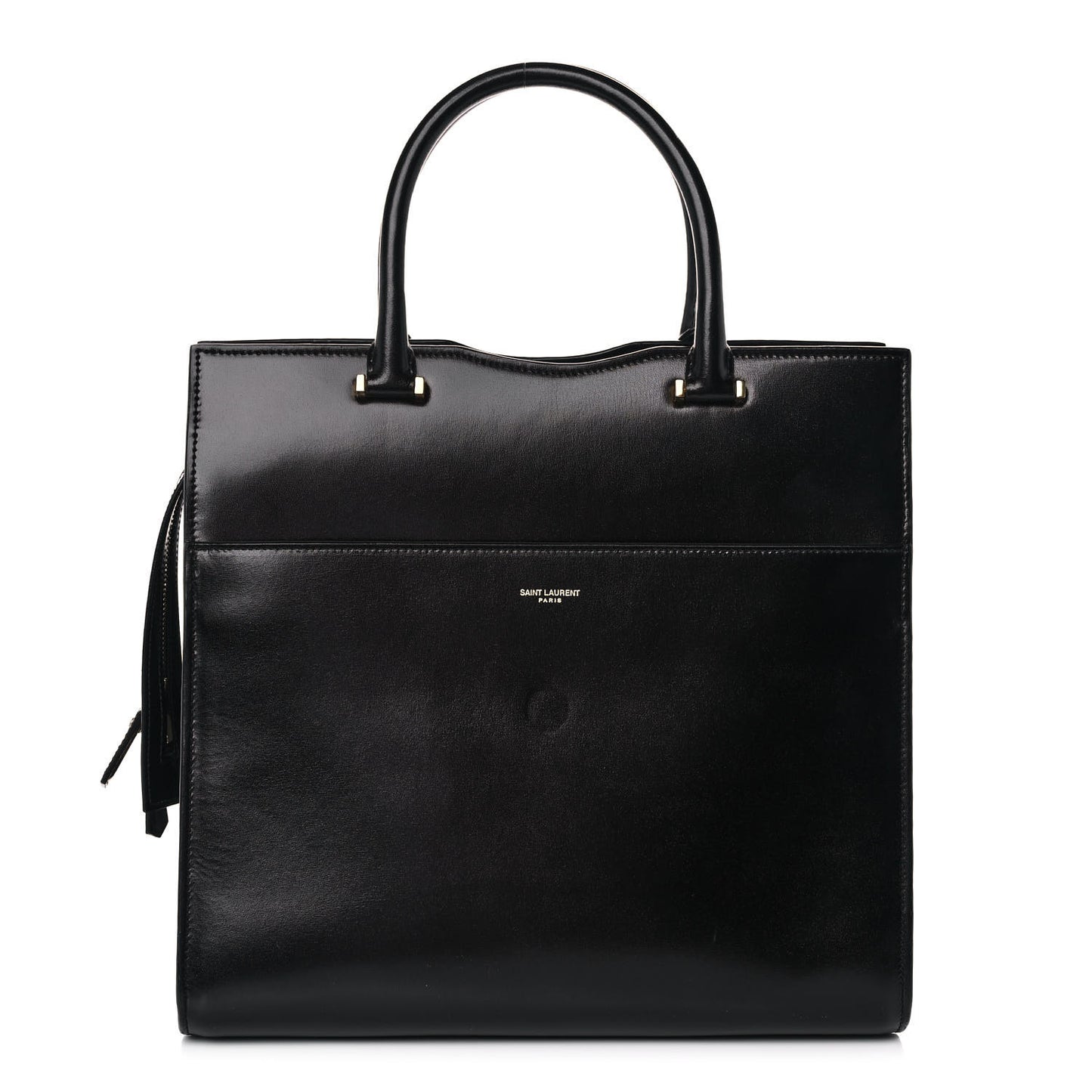 Shiny Calfskin Large Uptown Tote Black