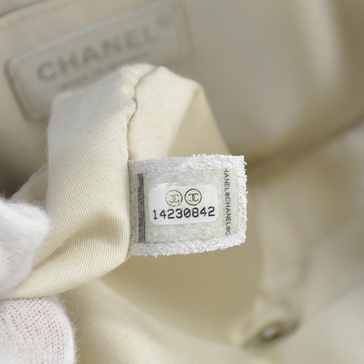 Chanel Denim Quilted Swarovski Crystal Flap 10A 7 of 9