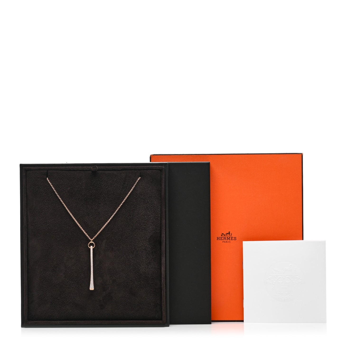 18K Rose Gold Diamond Clou de Forge Pendant Necklace SH