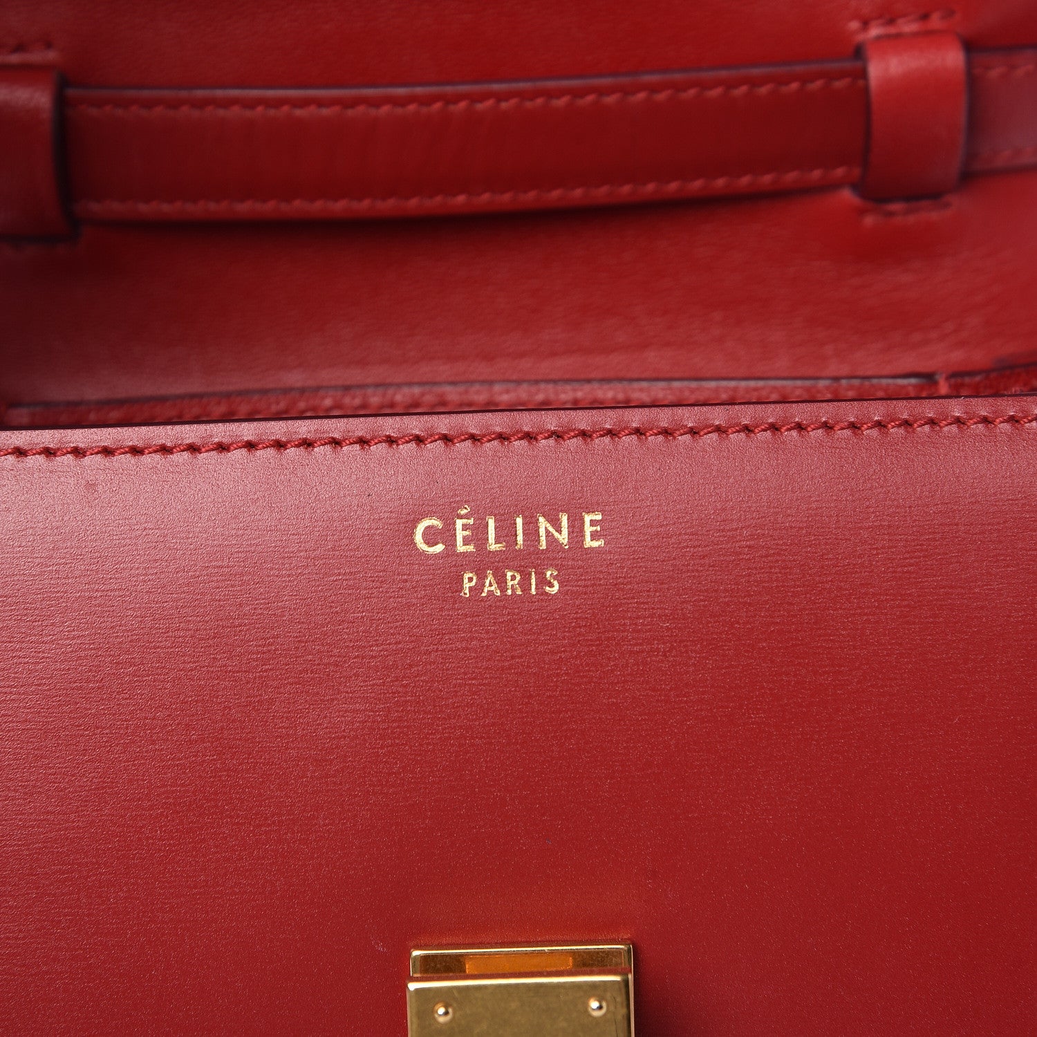 Celine Smooth Calfskin Small Classic Box Flap Bag Red 6 of 8