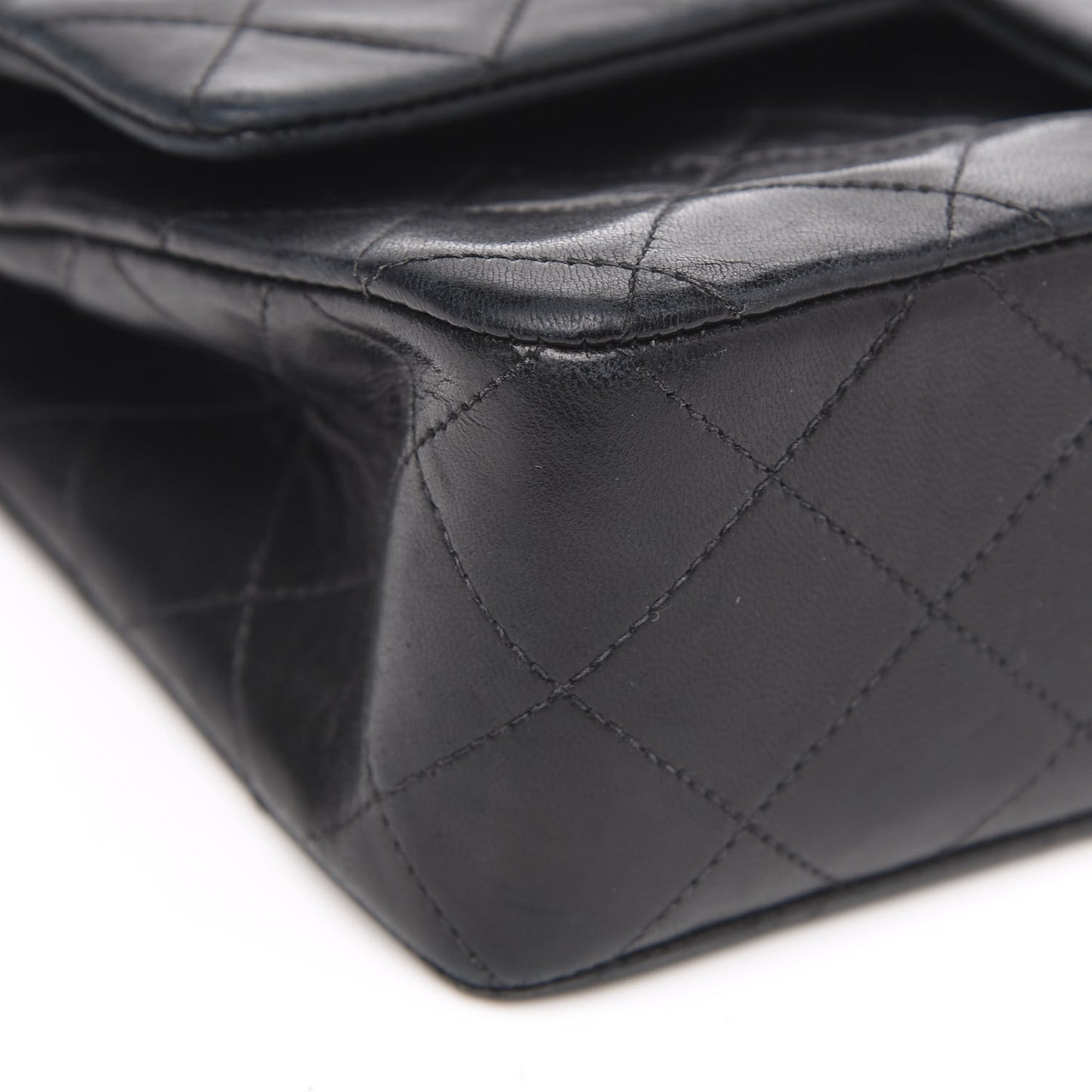 Lambskin Quilted Small Double Flap Black