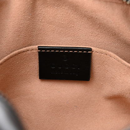 Gucci Calfskin Matelasse Mini GG Marmont Chain Shoulder Bag Black 6 of 11
