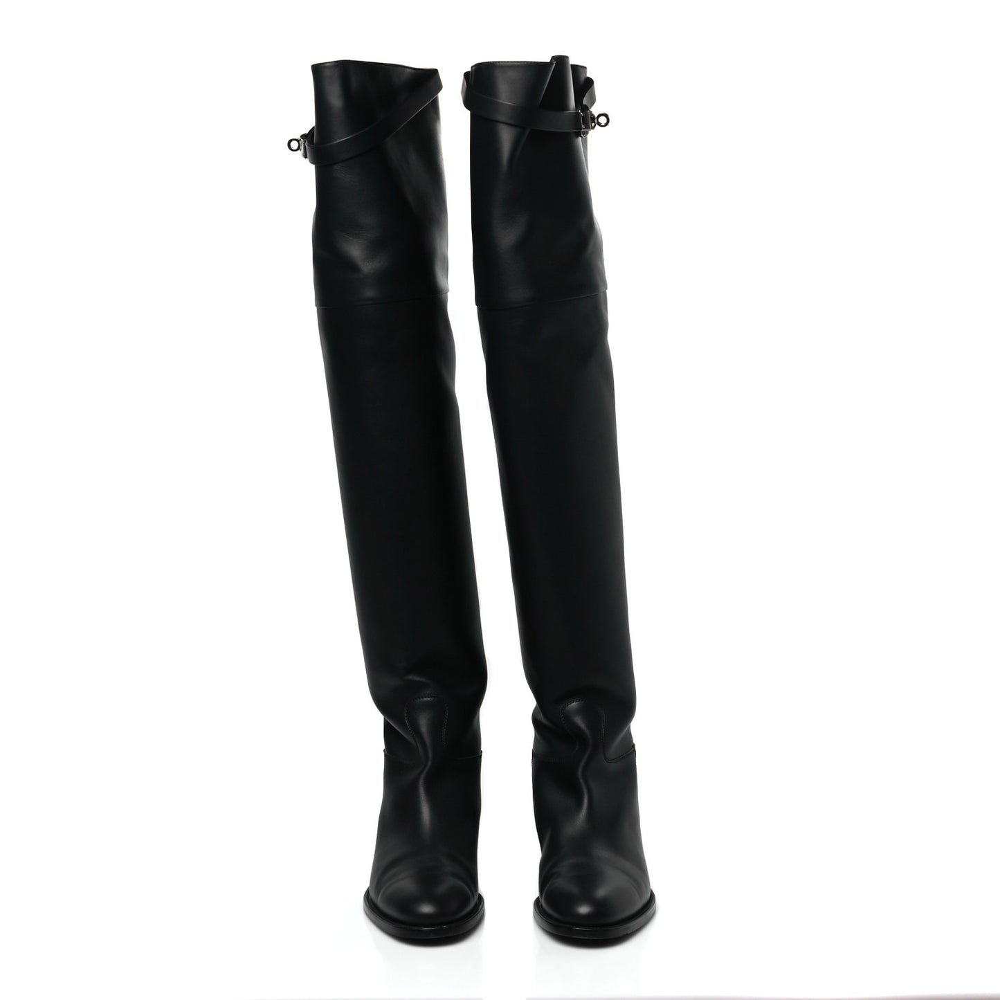 Calfskin High Boots 38 Black