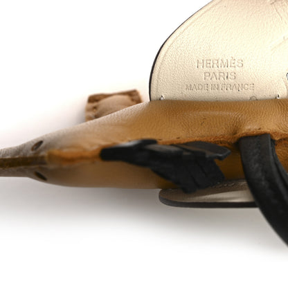 Hermes Milo Lambskin Grigri Rodeo Pegase Horse Bag Charm PM Sesame Black Nata 3 of 7