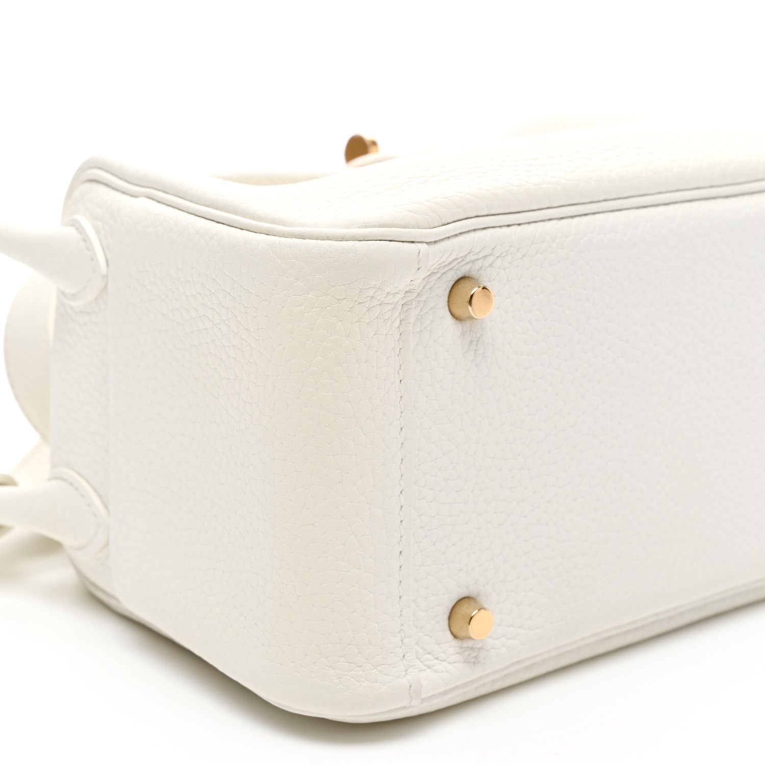 Hermes Taurillon Clemence Mini Lindy 20 New White 9 of 10