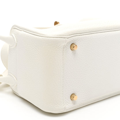 Hermes Taurillon Clemence Mini Lindy 20 New White 9 of 10