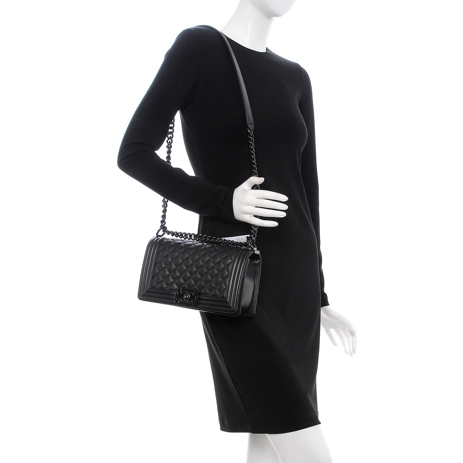 Chanel Caviar Quilted Medium Boy Flap So Black 2 of 9