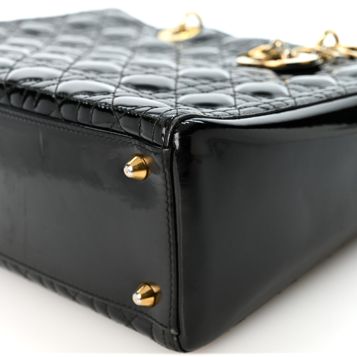 Patent Cannage Large Lady Dior Black