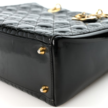 Christian Dior Patent Cannage Large Lady Dior Black 10 of 10