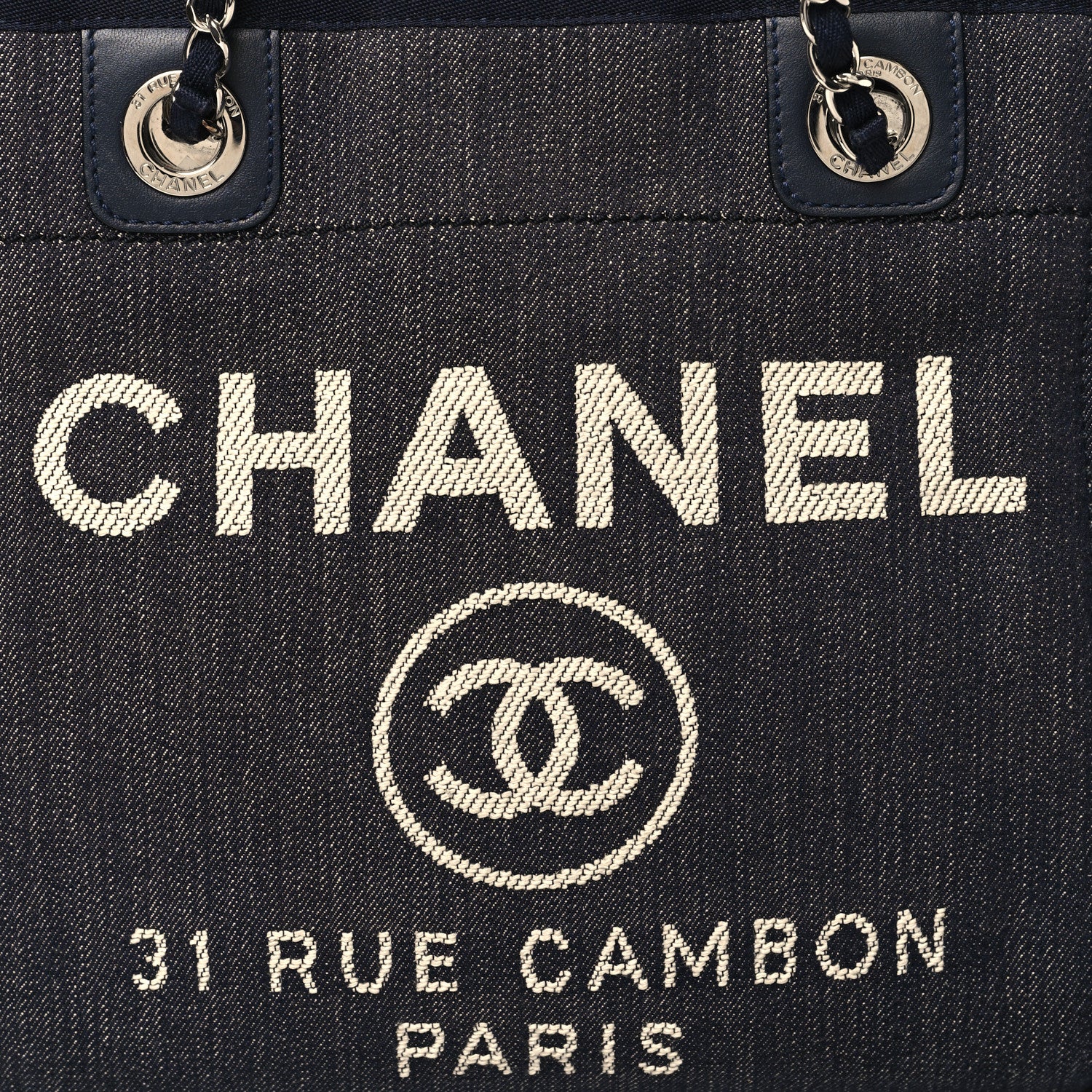 Chanel Denim Mini Deauville Tote Dark Blue 8 of 10