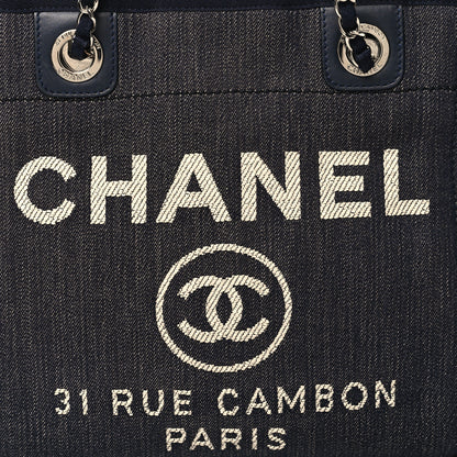 Chanel Denim Mini Deauville Tote Dark Blue 8 of 10