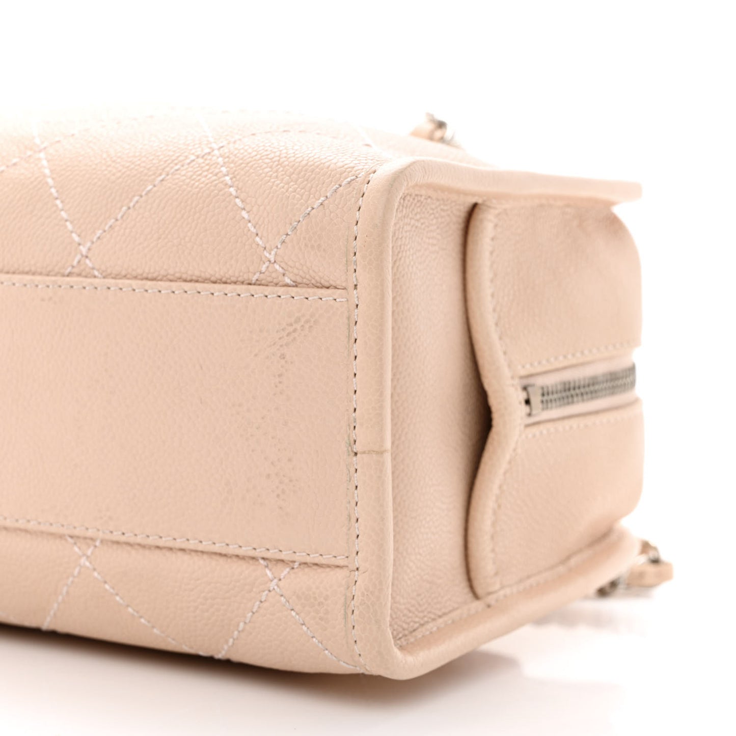 Caviar Quilted Small Deauville Bowling Bag Light Pink