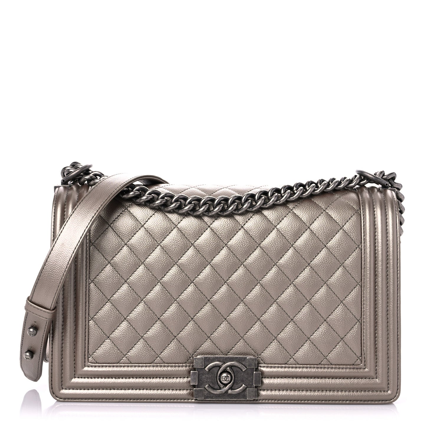 Metallic Caviar Quilted New Medium Boy Flap Copper