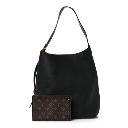 Louis Vuitton Grained Calfskin Low Key Hobo MM Black 3 of 10