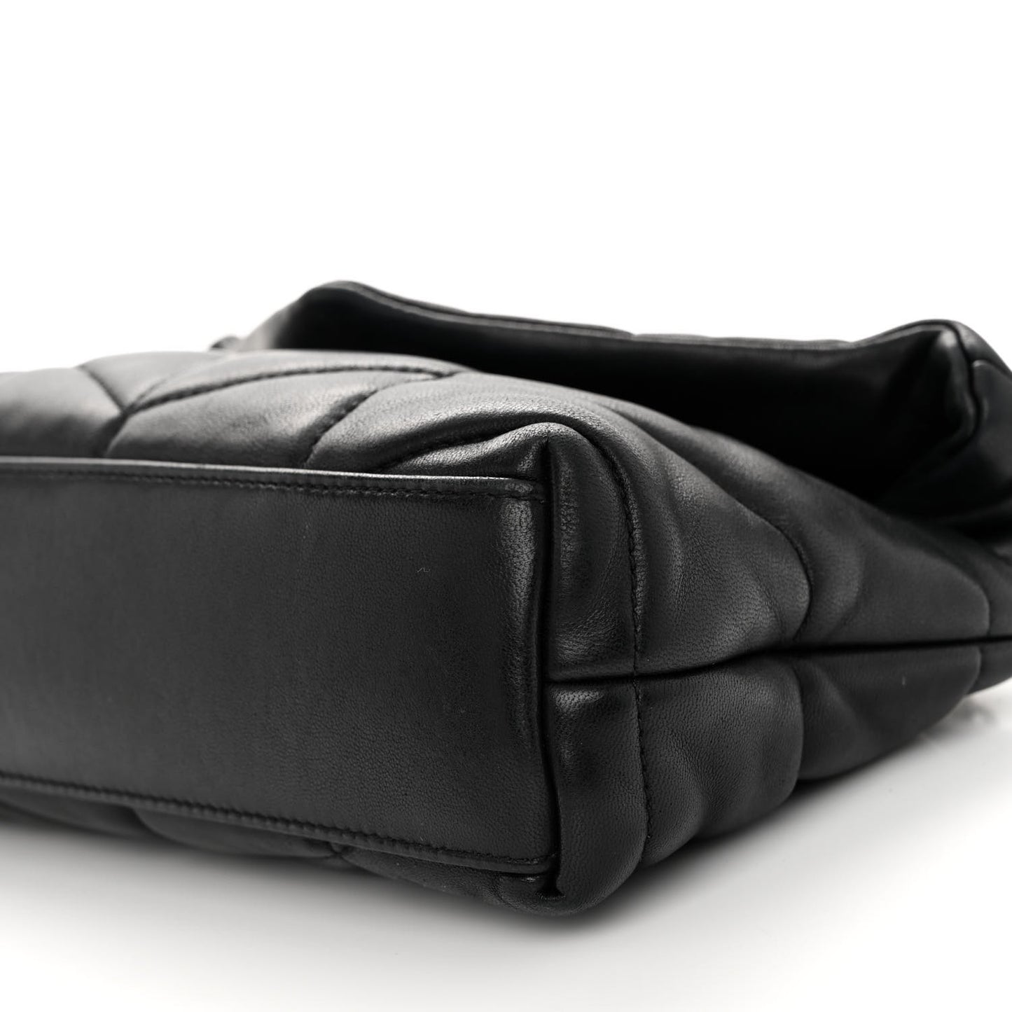 Lambskin Quilted Toy Loulou Puffer Monogram Chain Satchel Black